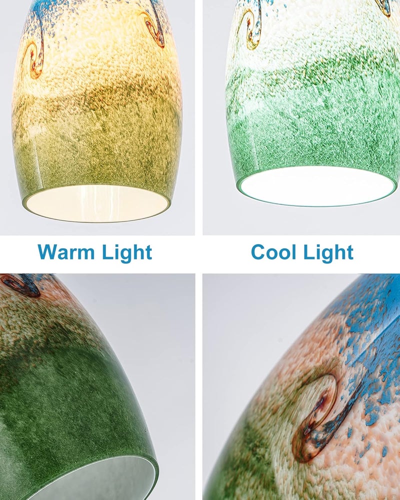 karyfine Glass Pendant Lamp Shade Only Light Fixtures Replacement glass Globe Light Cover for Pendant Light Multi Color Art Glass Lamp Covers for Kitchen Island oval pendant light shade - Image 4